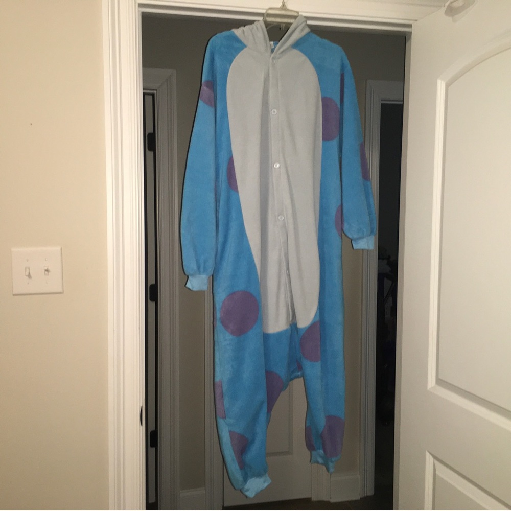 Sweetxin Adult Unisex Jumpsuit Sulley Sullivan Halloween Costume Sleepwear Sz S